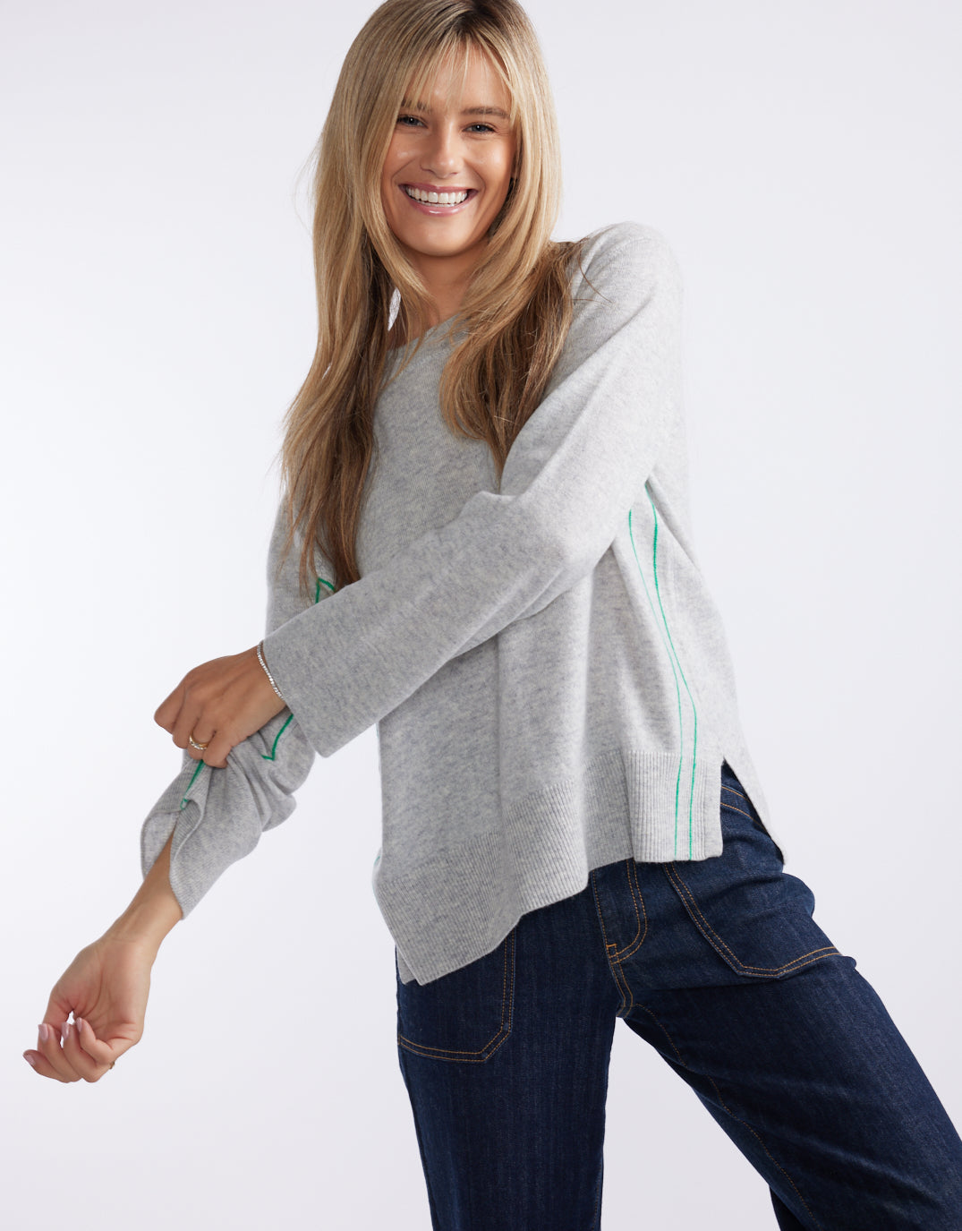 Riviera Wool Cashmere Knit - Grey Marle