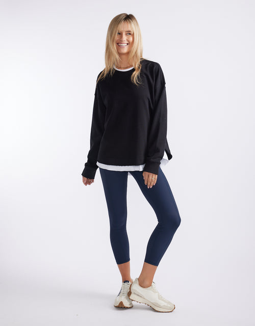 Staple Scoop Hem Sweat - Black