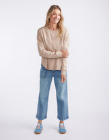 Staple Scoop Hem Sweat - Latte