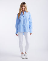 Hayley Classic Shirt - Blue/White Stripe