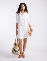 Linen St Barts Dress - White