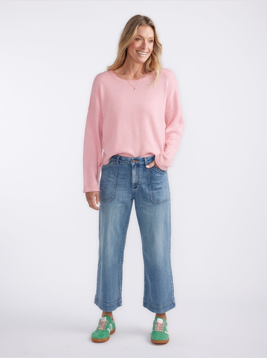 Sorrento Raw Edge Knit - Ice Pink