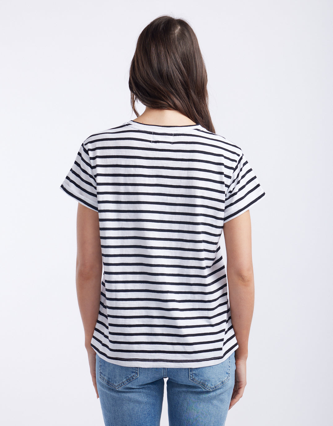 Turn Back T-Shirt - White/Black Stripe