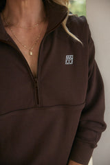 Escape Super Soft Half Zip Top - Chocolate