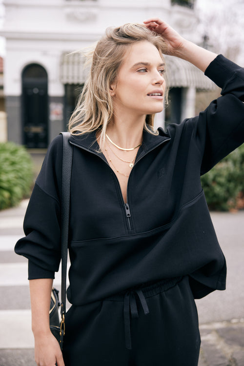Escape Super Soft Half Zip Top - Black