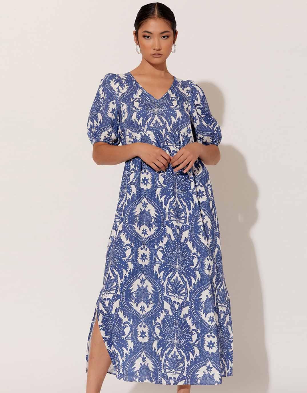 Buy Cartia Print Dress - Blue Adorne for Sale Online Australia | White ...
