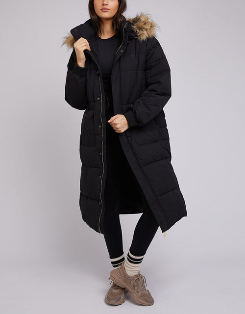 all-about-eve-active-fur-longline-puffer-black-womens-clothing