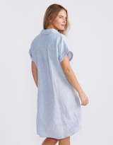 Amber Striped Linen Dress - Blue/White Stripe