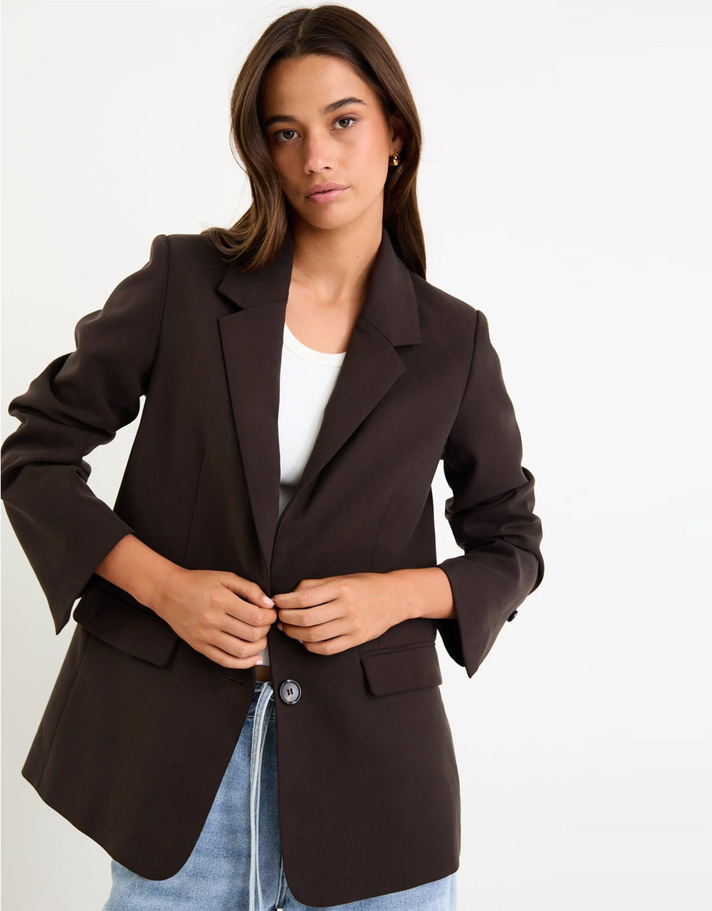 among-the-brave-diploma-two-button-vent-sleeve-blazer-dark-chocolate-womens-clothing