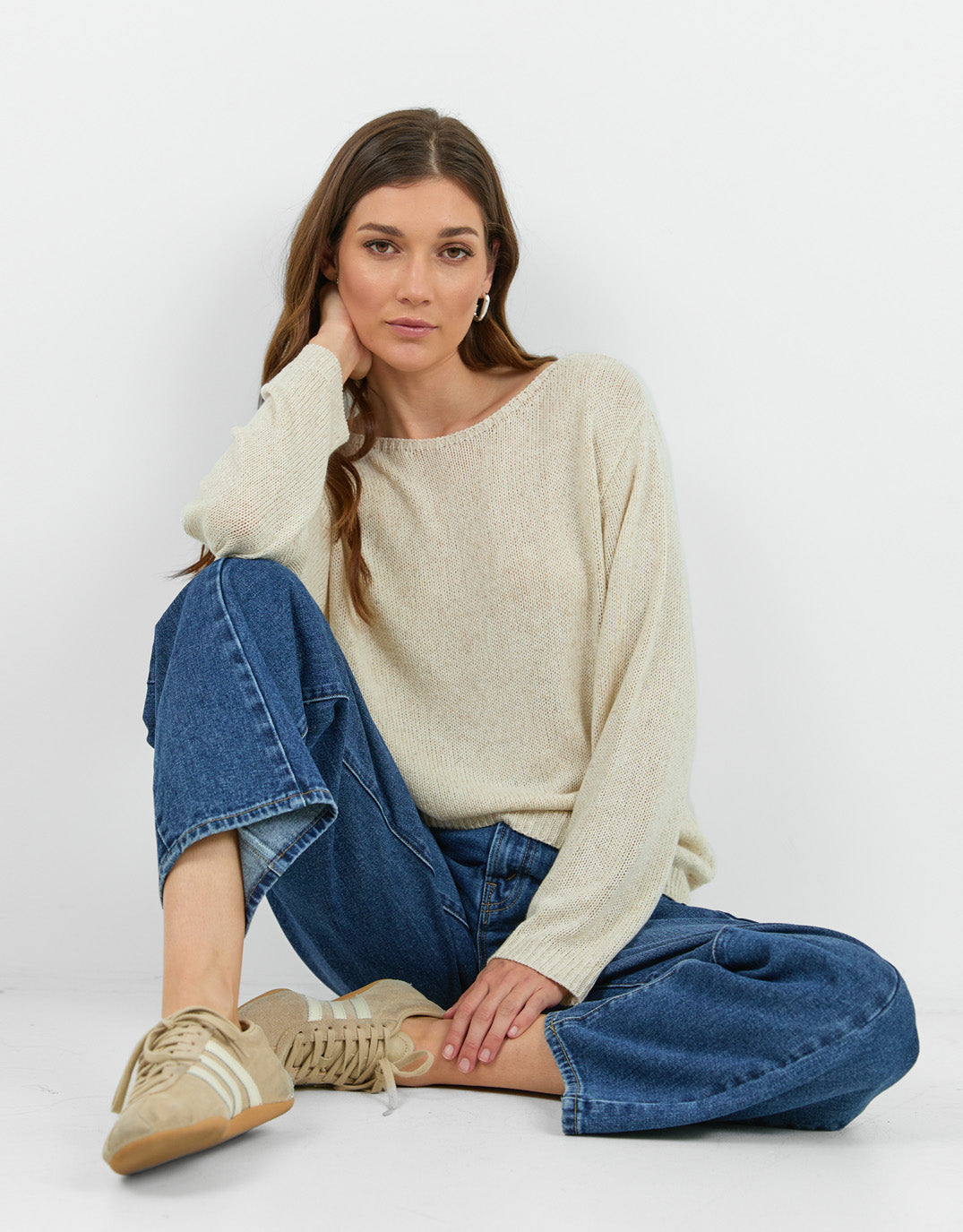 Eventide Boat Neck Long Sleeve Jumper - Natural