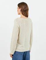 Eventide Boat Neck Long Sleeve Jumper - Natural