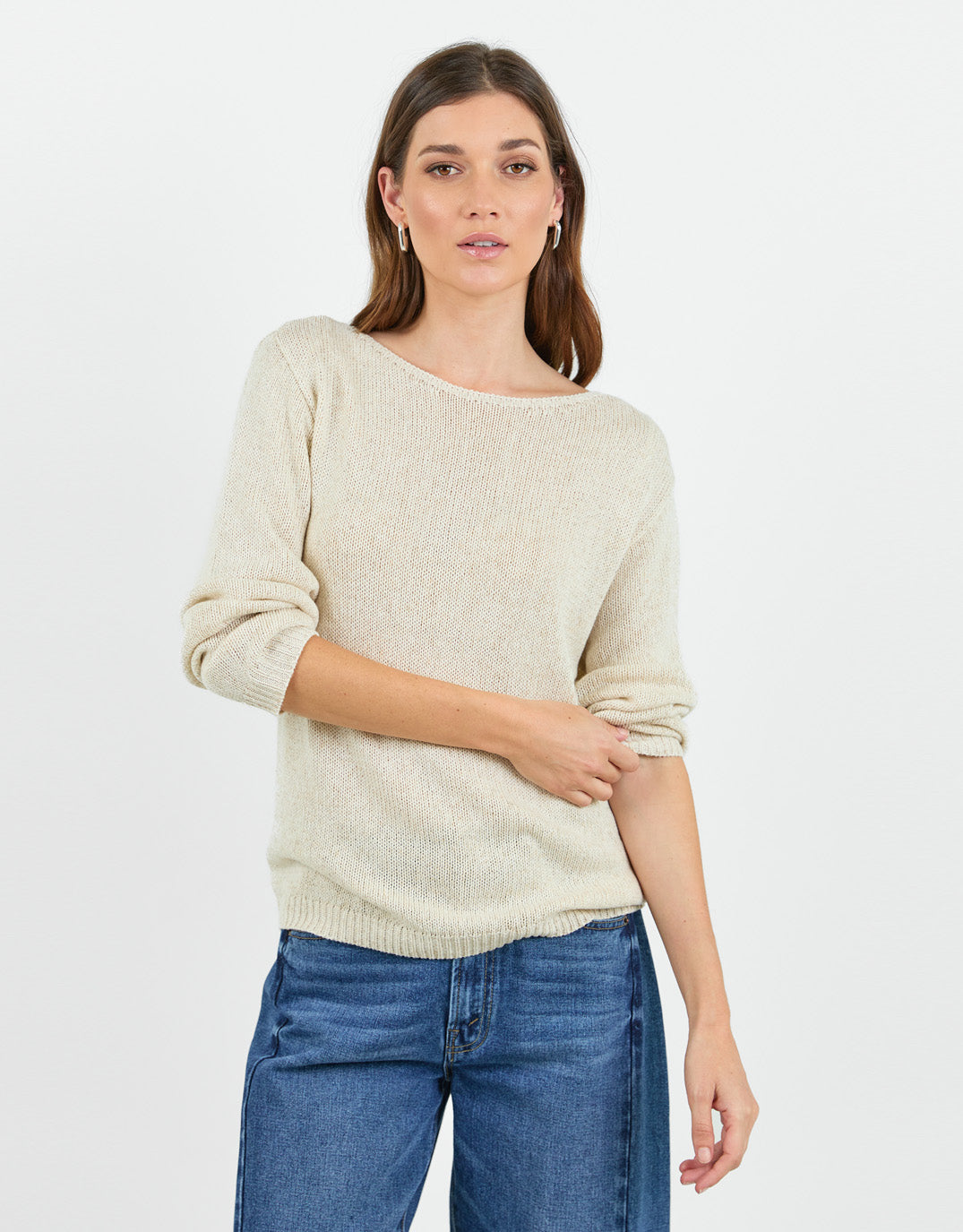 Eventide Boat Neck Long Sleeve Jumper - Natural