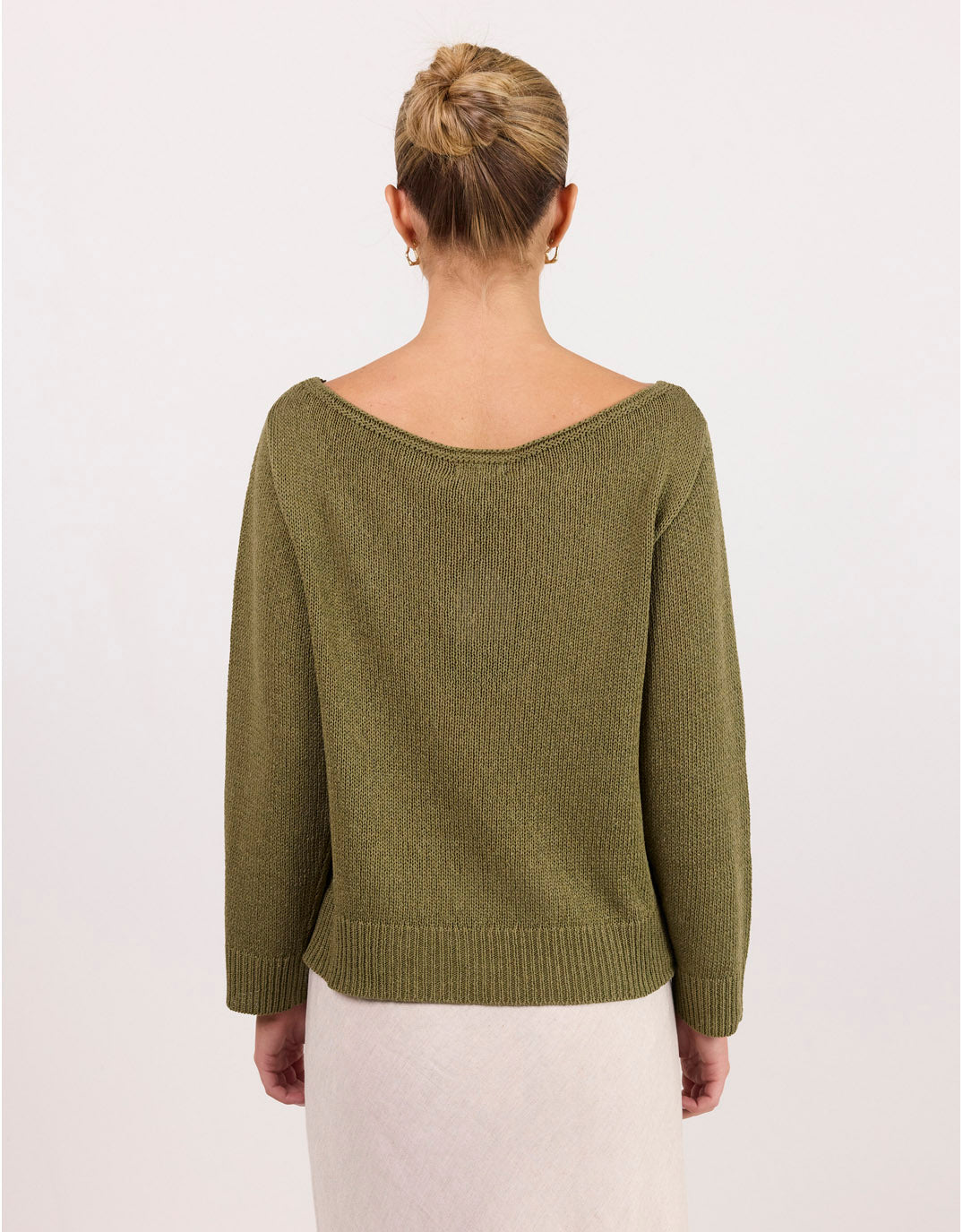Eventide Boat Neck Long Sleeve Jumper - Sage