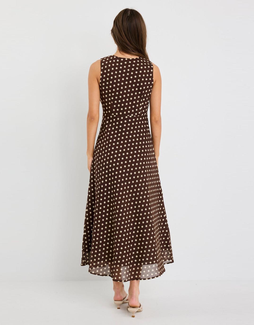 among-the-brave-infinity-sleeveless-bias-midi-dress-chocolate-polka-dot-womens-clothing