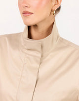 Landscape Funnel Neck Track Jacket - Taupe