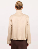 Landscape Funnel Neck Track Jacket - Taupe
