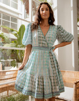 Azure - Geo Wrap Dress - Green - White & Co Living Dresses