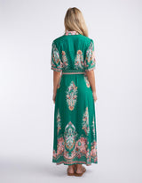 beautiful-stories-shirt-midi-dress-green-print-womens-clothing