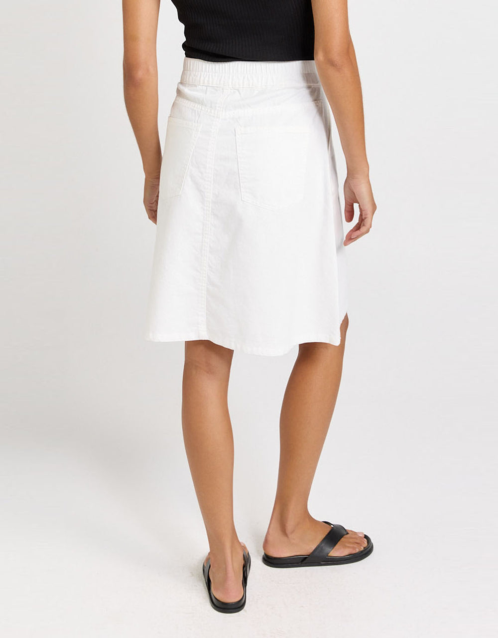 Aida Denim Skirt - White