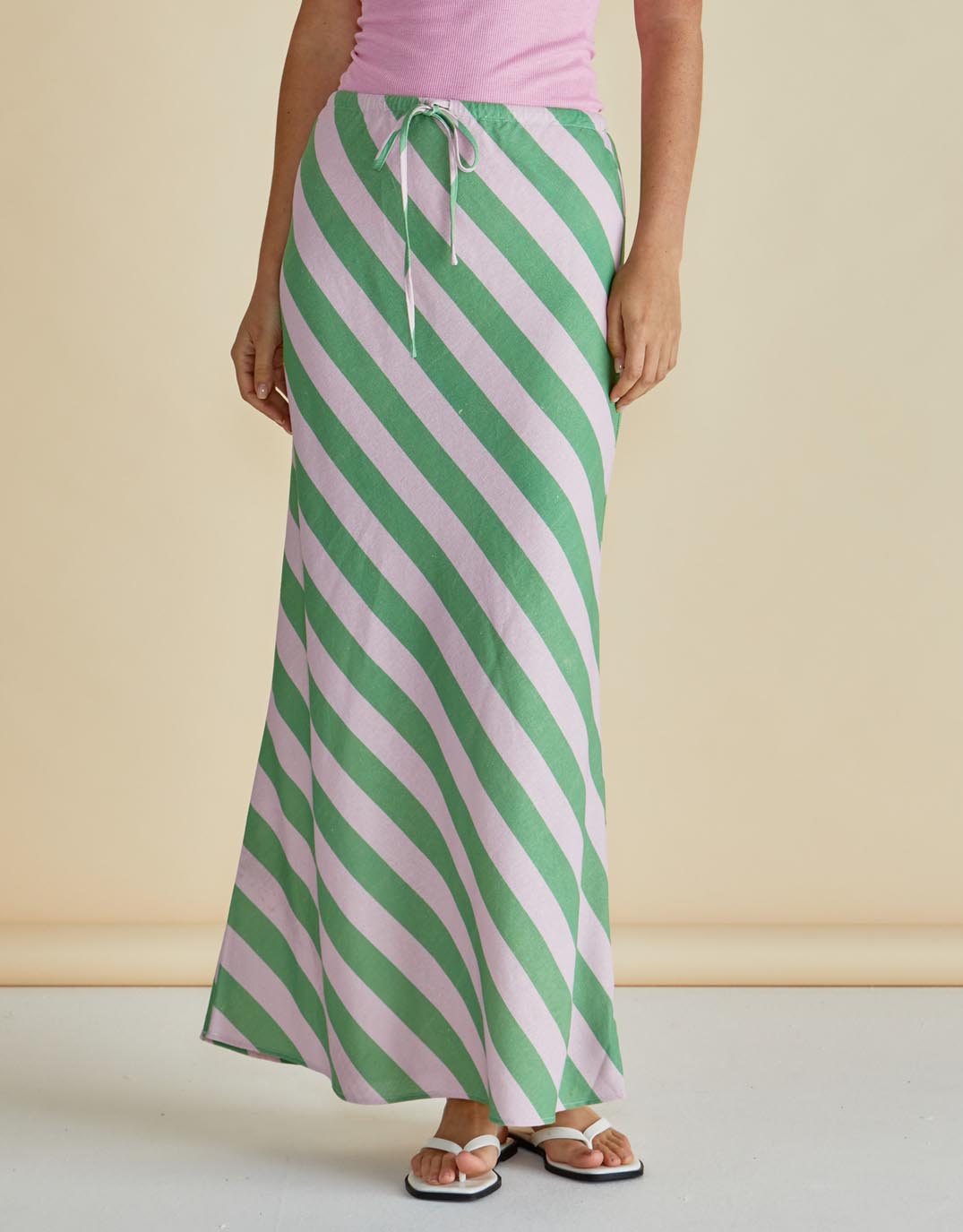 betty-basics-brooke-bias-skirt-green-pink-stripe-womens-clothing