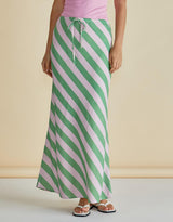 betty-basics-brooke-bias-skirt-green-pink-stripe-womens-clothing