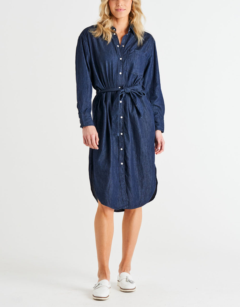 Denim Midi Shirt Dress | Target Australia