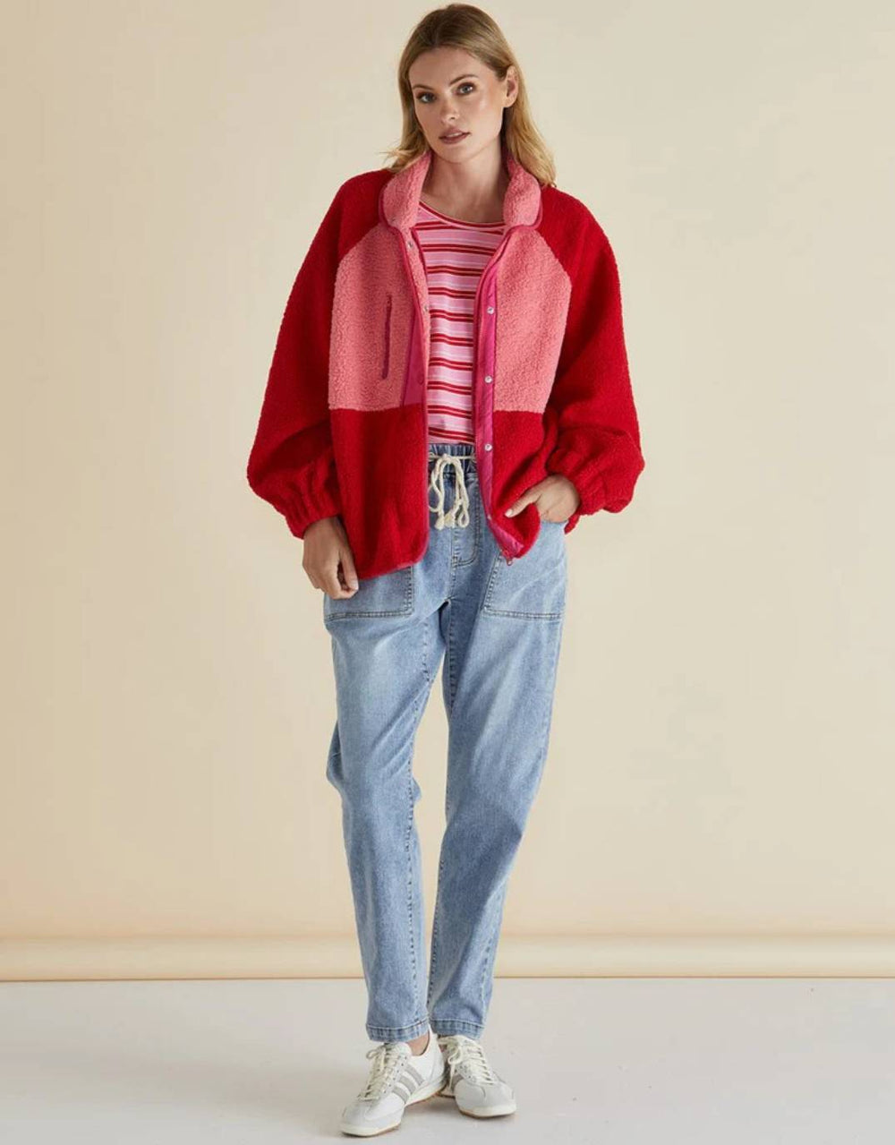 betty-basics-franklin-fleecy-jacket-pink-red-womens-clothing