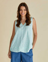 betty-basics-mariah-tank-green-stripe-womens-clothing