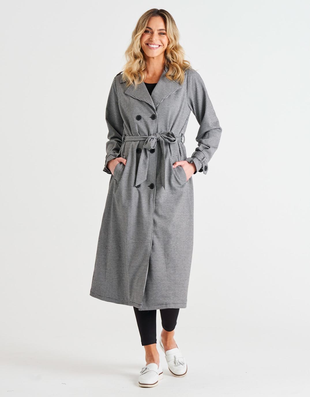 betty-basics-ponte-trench-coat-black-houndstooth-womens-clothing