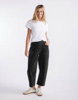 Cord Leo Barrel Jean - Black