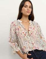 by-rosa-encounter-gathered-button-front-top-cream-floral-womens-clothing