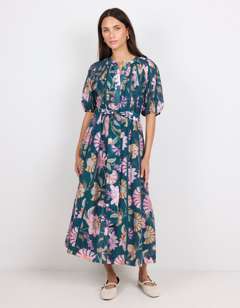 by-rosa-intuition-scarf-print-puff-sleeve-maxi-shirt-dress-petrol-womens-clothing