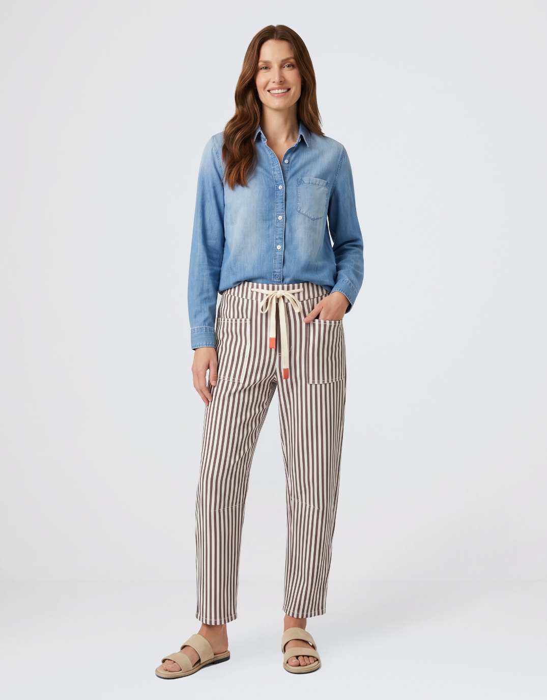 Carter Barrel Jeans  - Chocolate Stripe