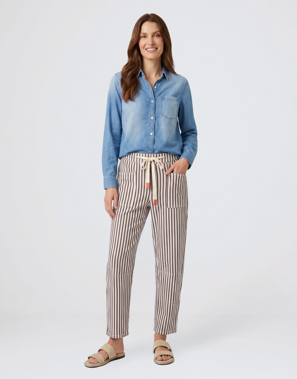 Carter Barrel Jeans  - Chocolate Stripe