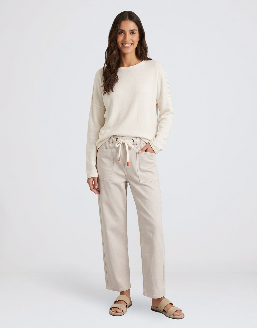 Carter Barrel Jeans - Sand