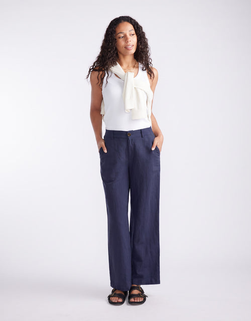 Chicago Linen Pant - Navy