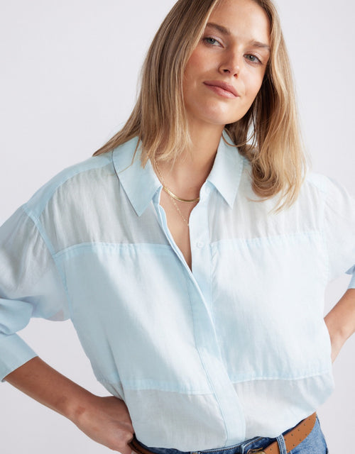 Chloe Panel Shirt - Ice Blue