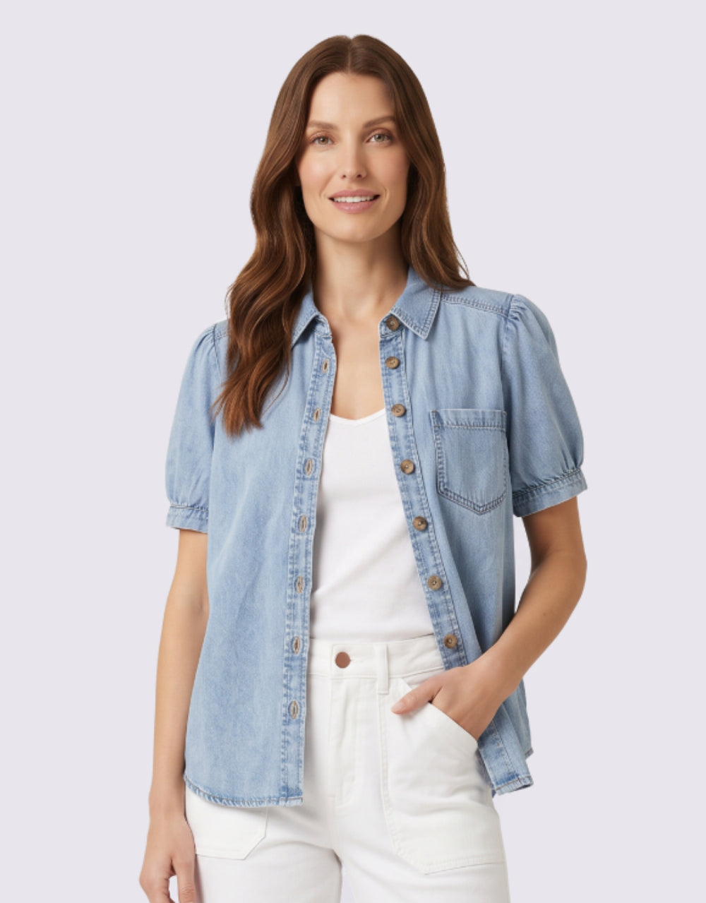 Cici Shirt - Tencel Blue