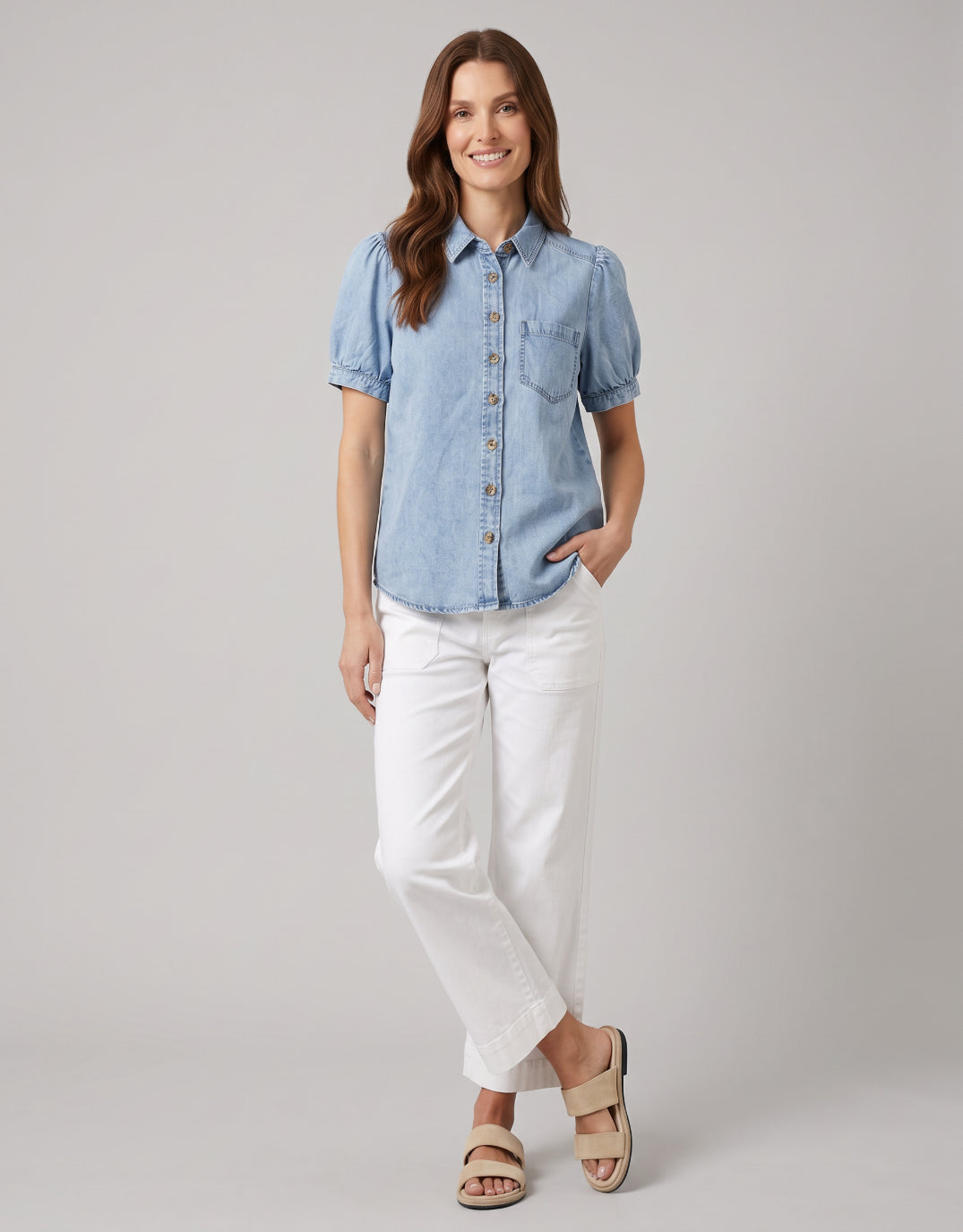 Cici Shirt - Tencel Blue