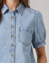 Cici Shirt - Tencel Blue
