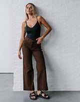 Ellery Stretch Straight Leg Jeans - Chocolate