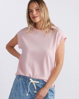 The Edit Cap Sleeve Tank - Pale Pink