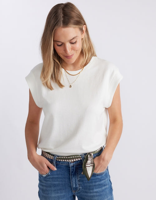 The Edit Cap Sleeve Tank - White