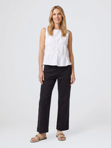 Elin Gathered Tie Top - White