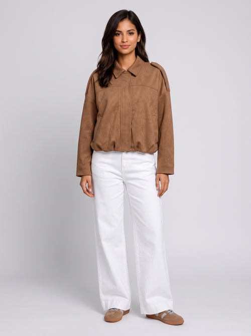 Elle Bomber Jacket - Soft Tan