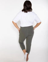 Elm - 3/4 Brunch Pants - Khaki - White & Co Living Pants