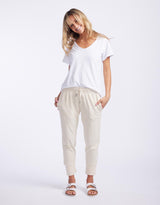 Elm - 3/4 Brunch Pants - Natural - White & Co Living Pants