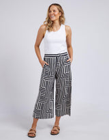 Elm - Bauhaus Pant - Navy/Oatmeal Stripe - White & Co Living Pants
