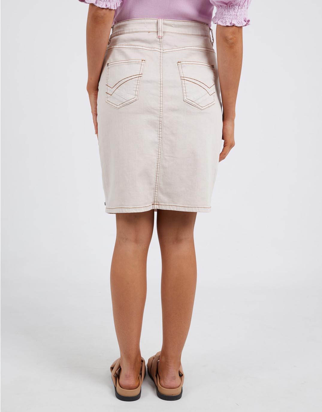 Elm - Belle Denim Skirt - Oat - White & Co Living Skirts