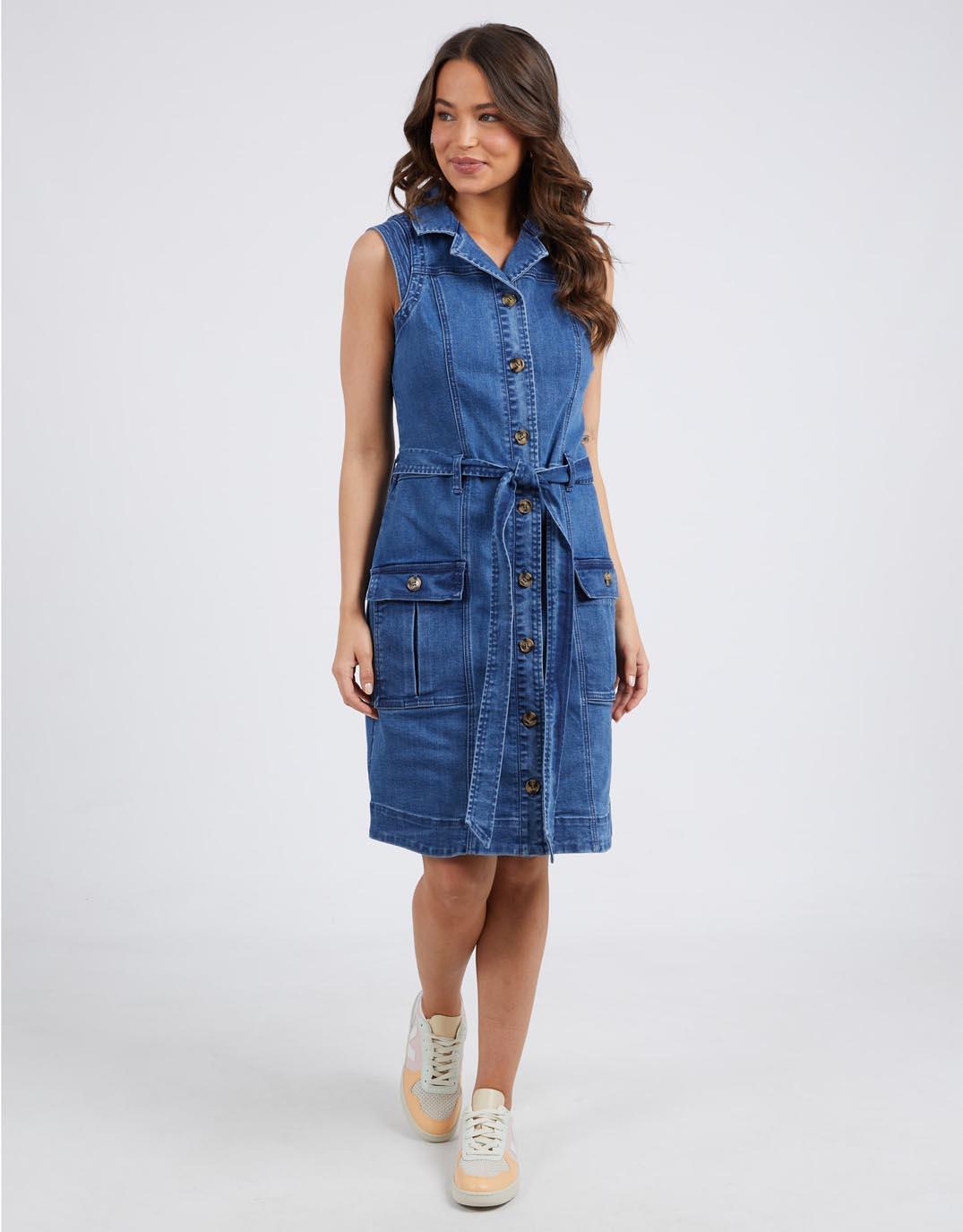 Buy Daisy Denim Dress - Blue Wash Elm for Sale Online Australia | White ...